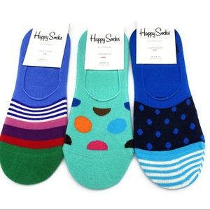 3 Pairs Happy Socks Unisex Sock Liners